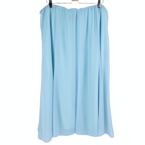 Alex Evenings Light Aqua Tea Length Chiffon Midi Skirt 3X NWT - Picture 2 of 8